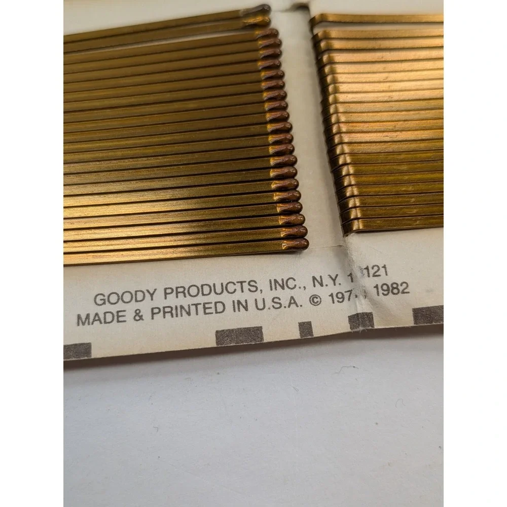 VTG 1982🚨Goody Bobby Pins 120* Rust Resistant Double Coated Gold/Brass #839 USA